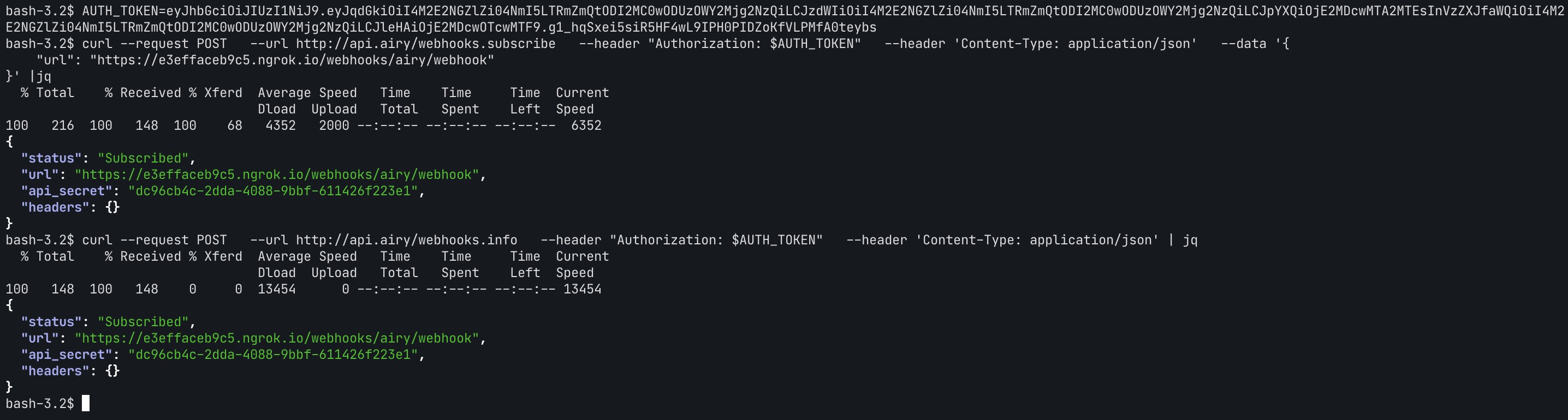 successful webhook connection log