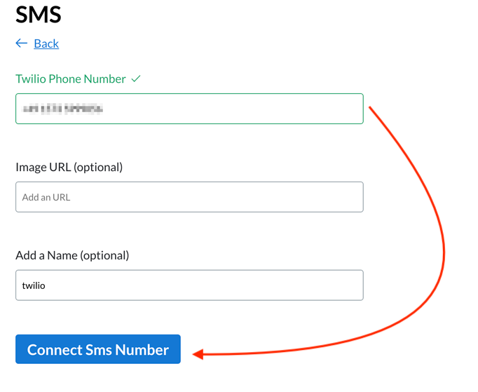 TwilioSMS connect