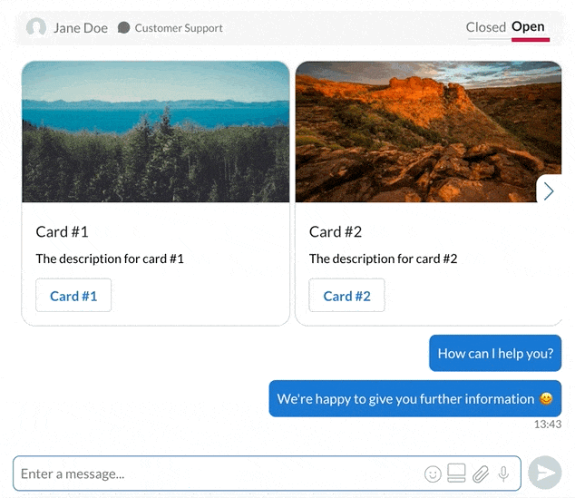 Rich Card Carousel Example