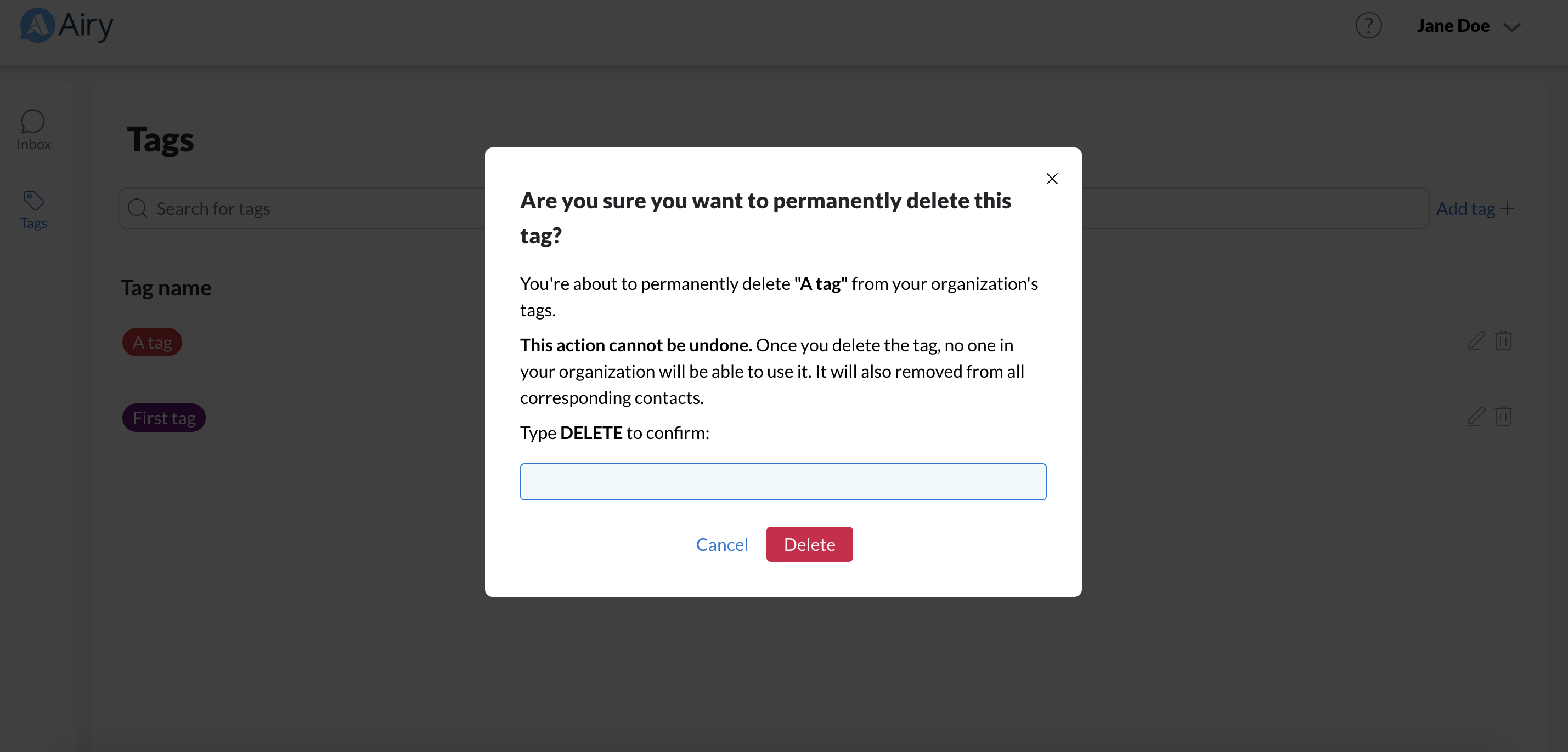 Delete Tags